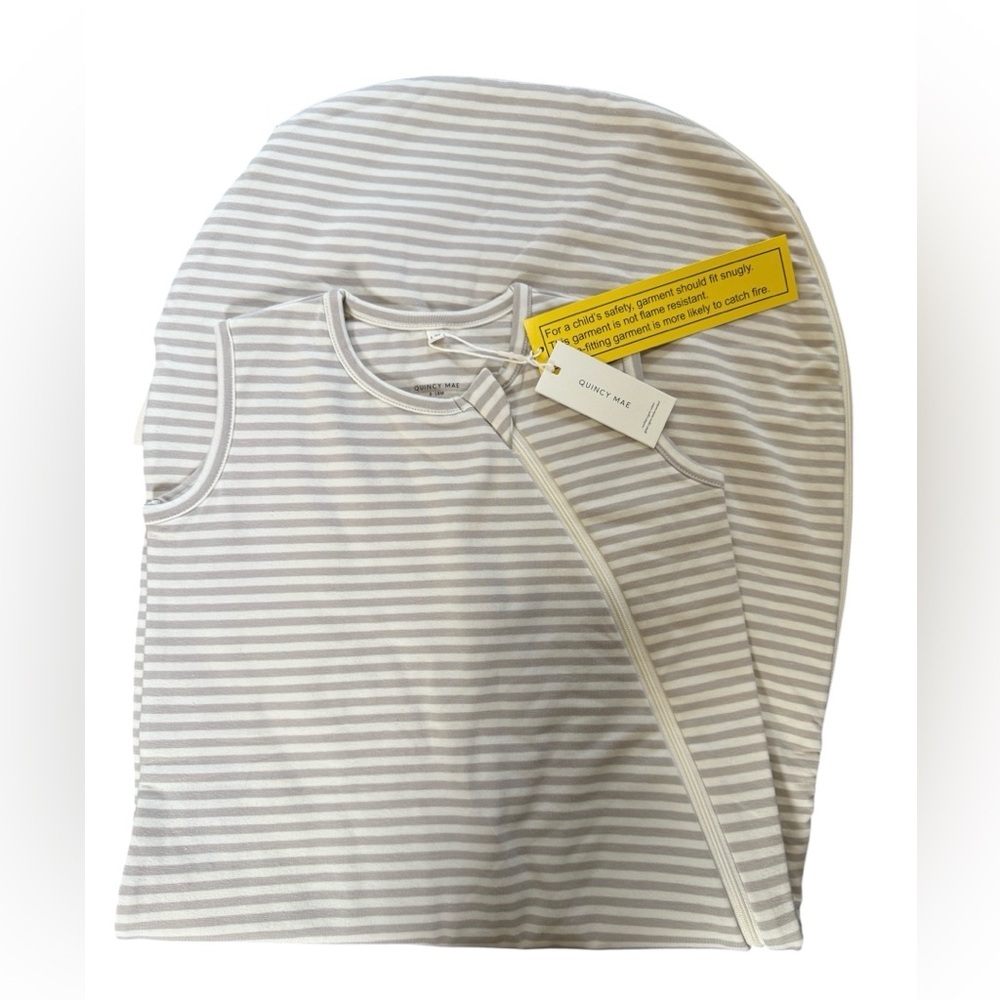 NWTS Quincy Mae stripe Jersey Sleep Sac/Zipper, Size 6-18 months, organic cotton